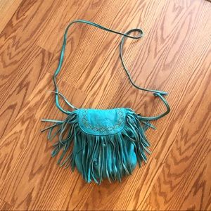 Teal Fringe Crossbody bag- Lucky Brand